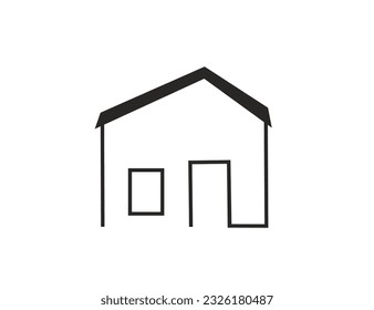 Flaches Vektorsymbol des Hauses. Geschäftswelt und Bauwesen