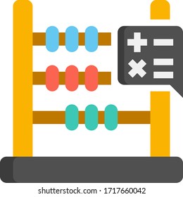 Flaches Vektorillustration-Icon zur Illustration eines Abacus oder Zählbildes. Rechenwerkzeuge.