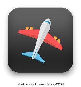 flat Vector icon - illustration of airplane icon