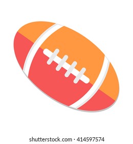 flat Vector icon - illustration of american football ball icon isolated on white