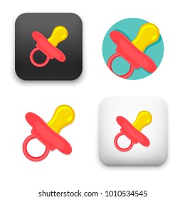 flat Vector icon - illustration of baby pacifier icon