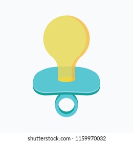 flat Vector icon - illustration of baby pacifier icon isolated on white