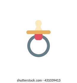 flat Vector icon - illustration of baby pacifier icon