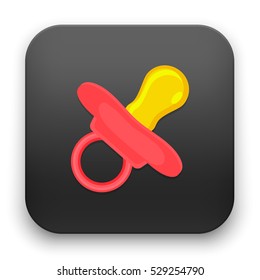 flat Vector icon - illustration of baby pacifier icon