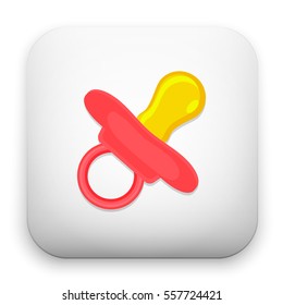 flat Vector icon - illustration of baby pacifier icon