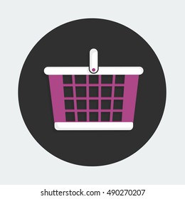 flat Vector icon - illustration of basket icon