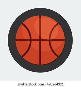 flat Vector icon - illustration of basketball icon