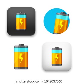 flat Vector icon - illustration of battery icon
