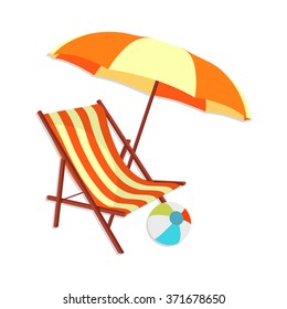 flat Vector icon - illustration of beach icon isolated on white