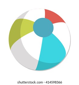 flat Vector icon - illustration of Beach Ball icon isolated on white