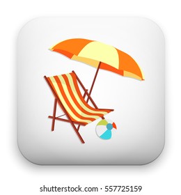 flat Vector icon - illustration of beach icon