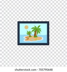 flat Vector icon - illustration of beach picture icon
