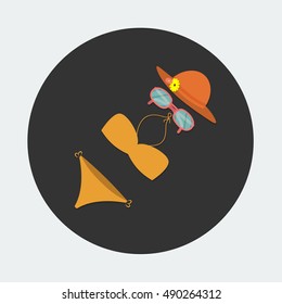 flat Vector icon - illustration of bikini icon