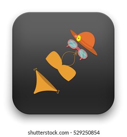 flat Vector icon - illustration of bikini icon
