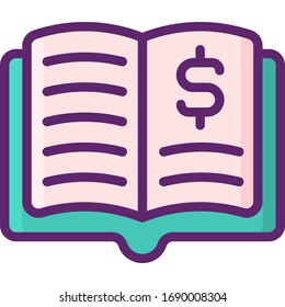Flache Vektorillustration Symbol Illustration des Buchwerts. Investitionskonzept.