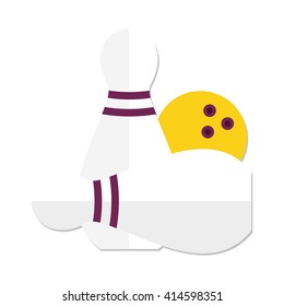flat Vector icon - illustration of Bowling game icon isolated on white