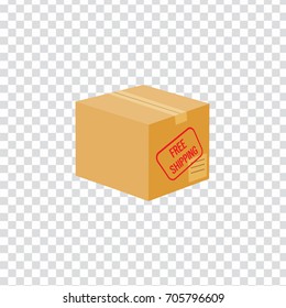 flat Vector icon - illustration of box free shipping icon