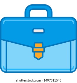 Flat vector icon illustration of a briefcase. Business service concept 