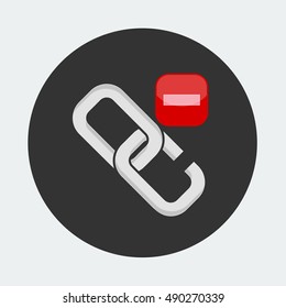 flat Vector icon - illustration of broken link icon