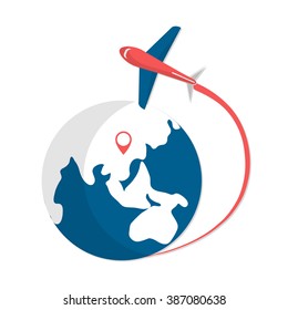 flat Vector icon - illustration of Business Travel icon isolated on white