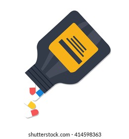 flat Vector icon - illustration of capsules icon isolated on white