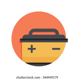 flat Vector icon - illustration of Car Battery icon isolated on white