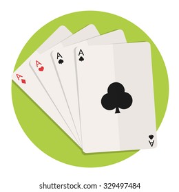 flat Vector icon - illustration of cards icon isolated on white