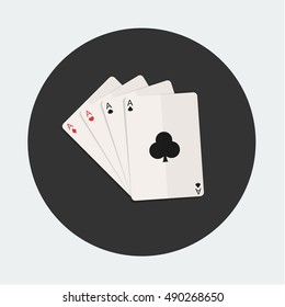 flat Vector icon - illustration of cards icon
