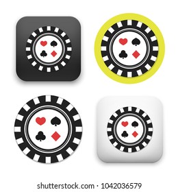 Flat Vector Icon - Illustration Of Casino Chip Icon