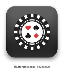 flat Vector icon - illustration of casino chip icon
