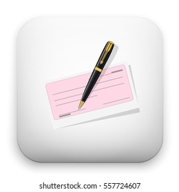 flat Vector icon - illustration of check and pen icon