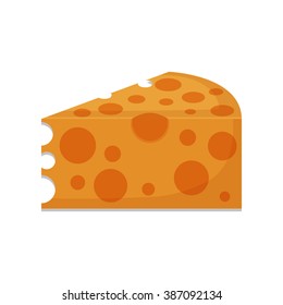 flat Vector icon - illustration of cheese icon isolated on white
