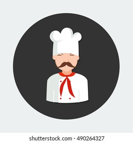 flat Vector icon - illustration of Chef icon