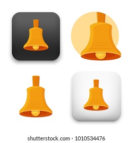 flat Vector icon - illustration of christmas golden bell icon