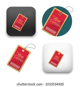 flat Vector icon - illustration of Christmas tag icon
