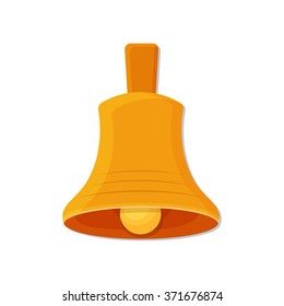 flat Vector icon - illustration of christmas golden bell icon isolated on white