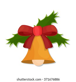 flat Vector icon - illustration of Christmas bells icon isolated on white