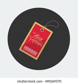 flat Vector icon - illustration of Christmas tag icon