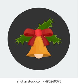 flat Vector icon - illustration of Christmas bells icon