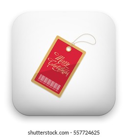 flat Vector icon - illustration of Christmas tag icon