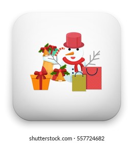 flat Vector icon - illustration of christmas background