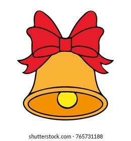 flat Vector icon - illustration of Christmas bells icon isolated on white