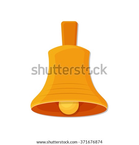 flat Vector icon - illustration of christmas golden bell icon isolated on white