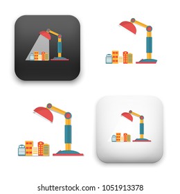 flat Vector icon - illustration of city under the light of a desk lamp icon