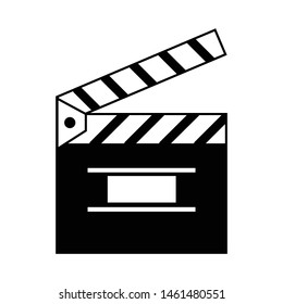 flat Vector icon - illustration of clapper board icon. Can be used in web and mobile - Vector