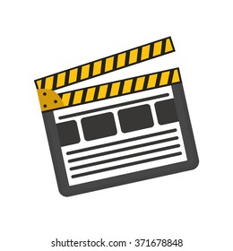 flat Vector icon - illustration of clapper board icon isolated on white