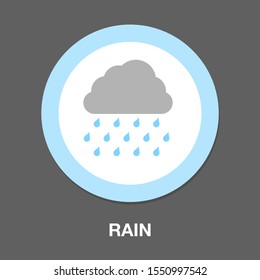 flat Vector icon - illustration of cloud and drops icon isolated on white