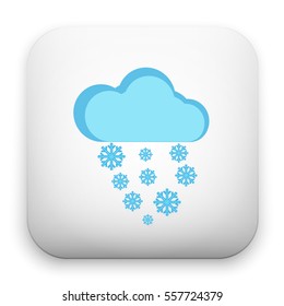 flat Vector icon - illustration of cloud and snowflakes icon