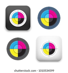 flat Vector icon - illustration of cmyk target icon
