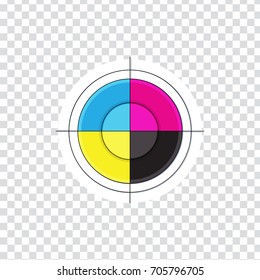 flat Vector icon - illustration of cmyk target icon